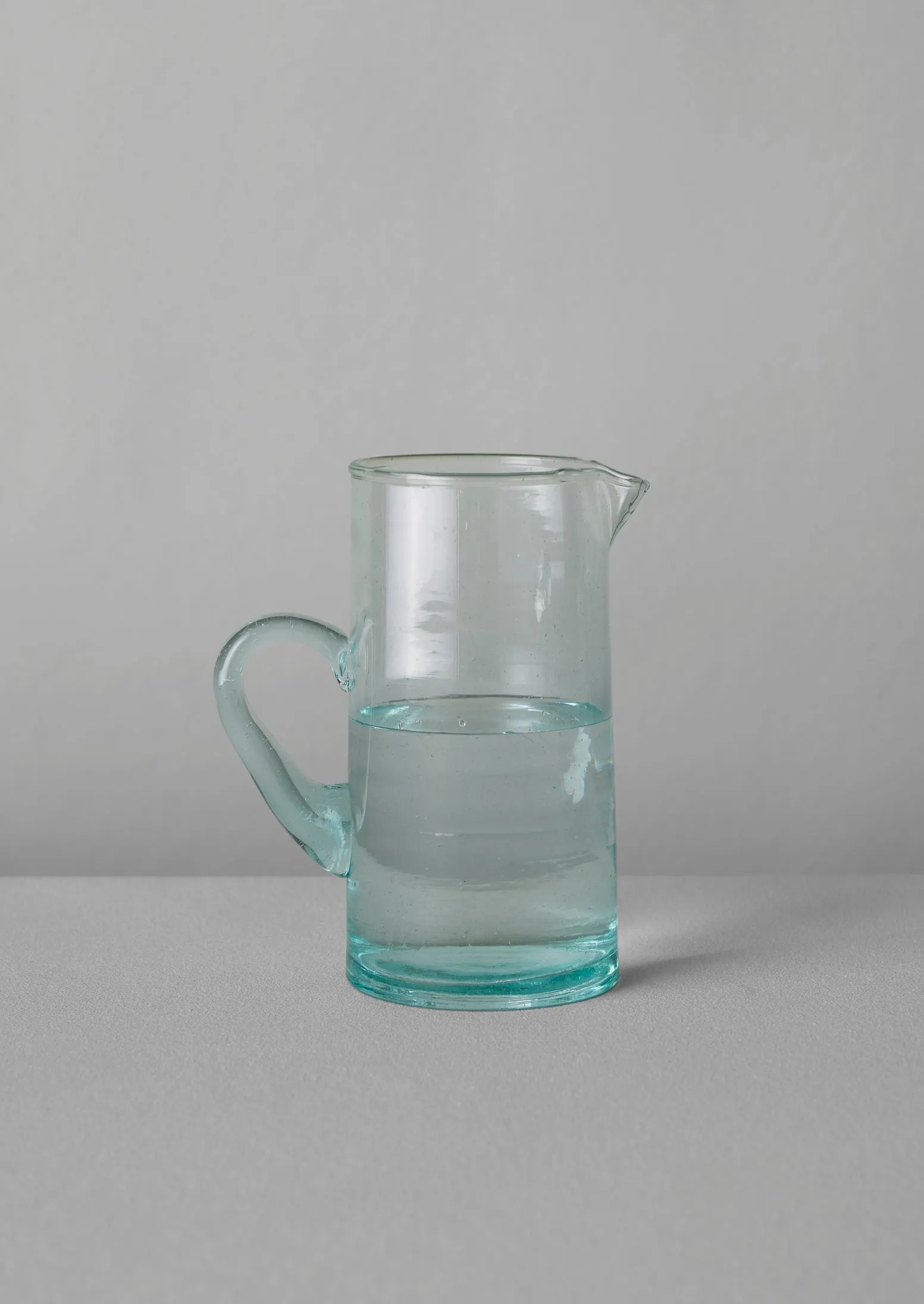 Handled Moroccan Glass Jug | Clear