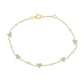 Hearts and Bezels Statement Bracelet