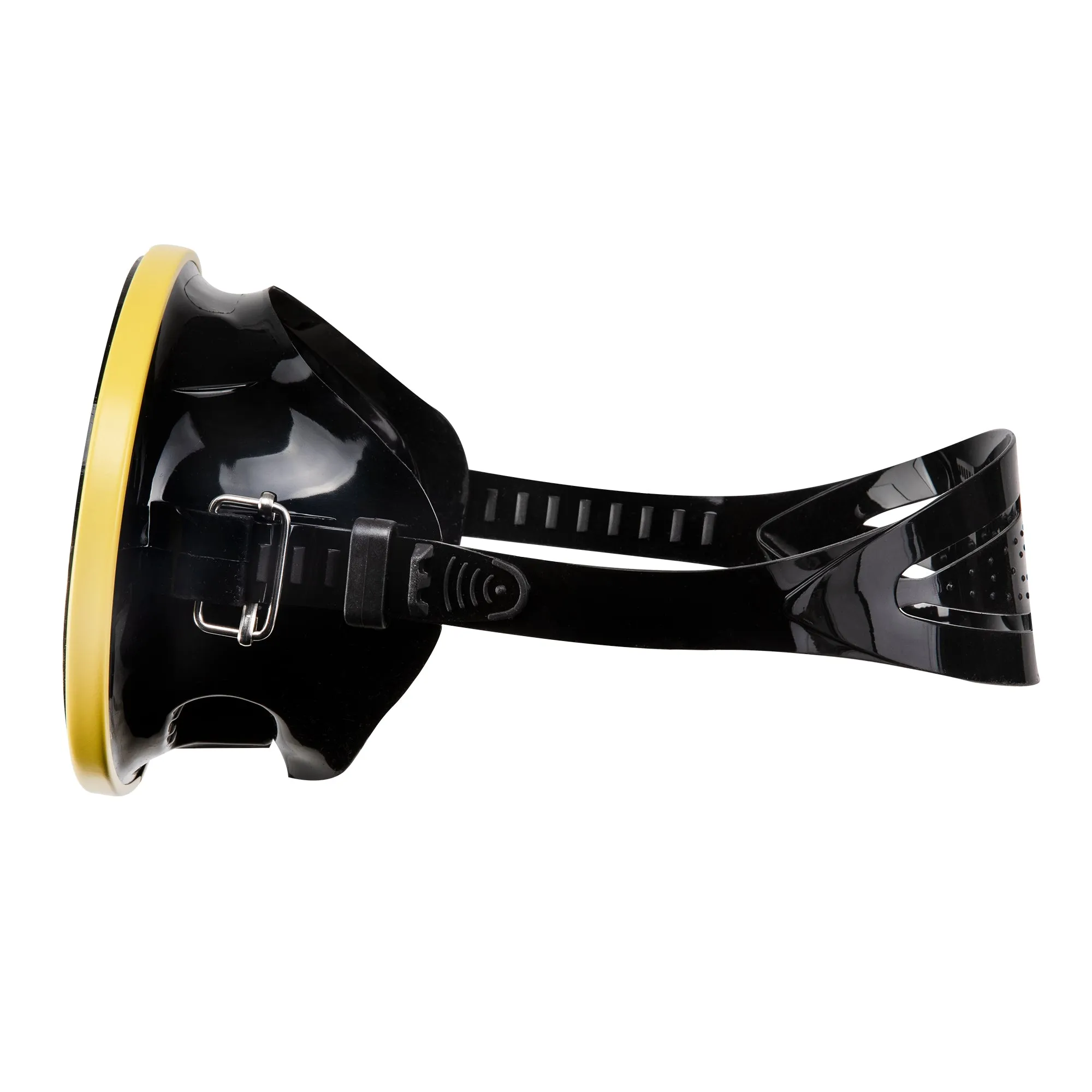 Hydra Oval Dive Mask - Black Silicone/Yellow