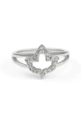 Ivy Leaf Ring with Simulated Diamonds