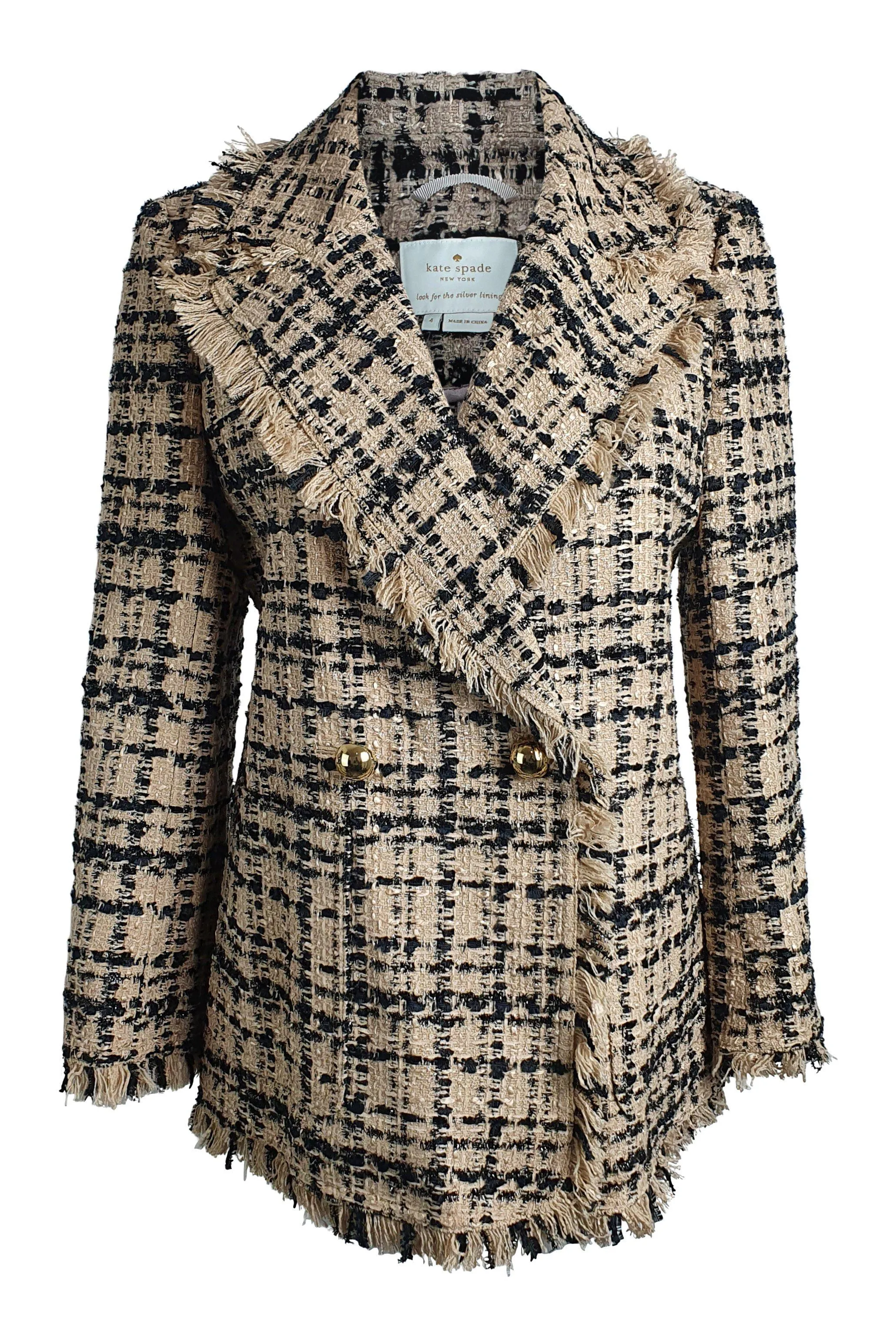 KATE SPADE New York Bi Colour Heart It Tweed Blazer (US 04 | UK 08)