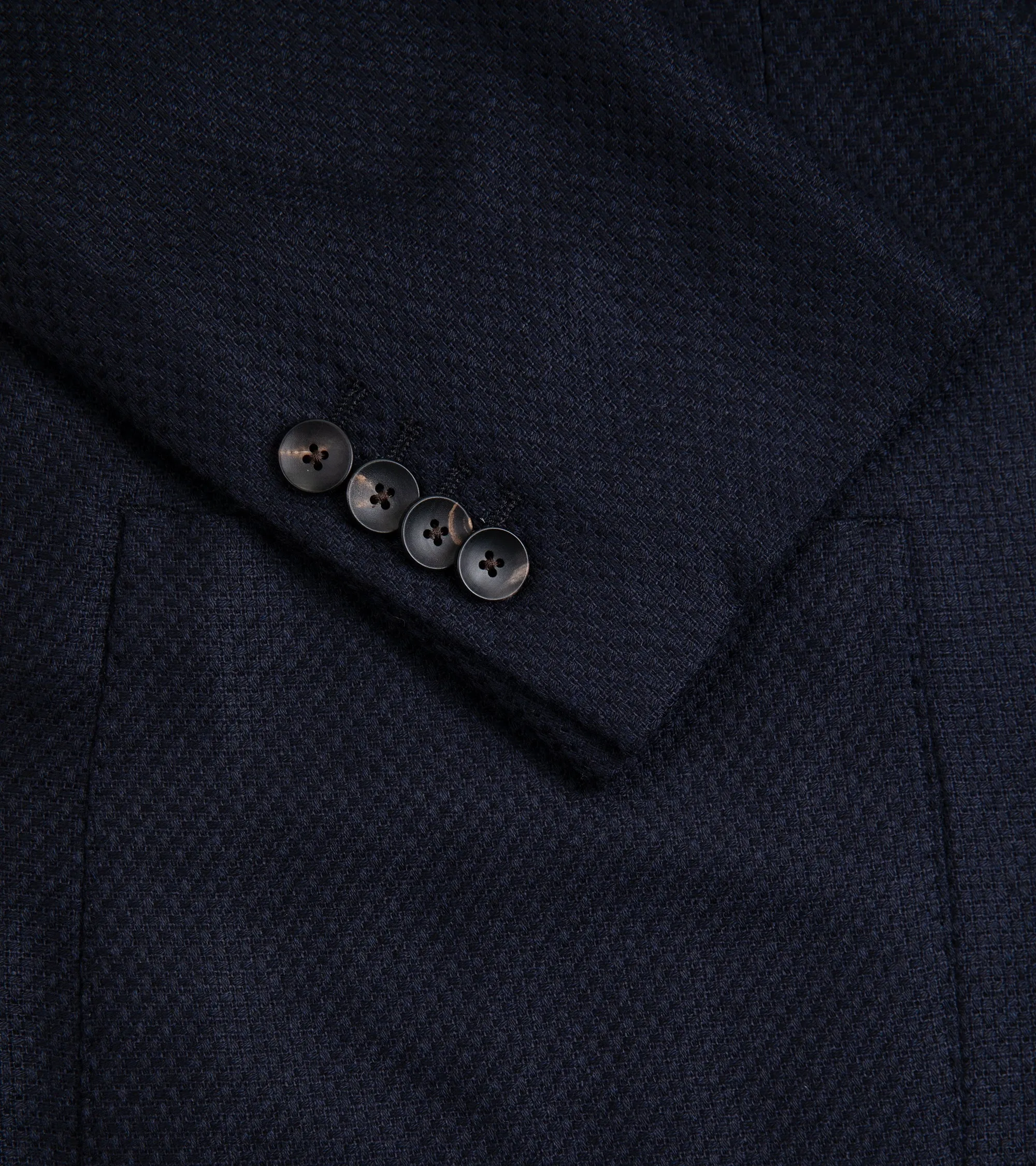 Lardini Cashmere Silk Basket Weave Jacket: Navy