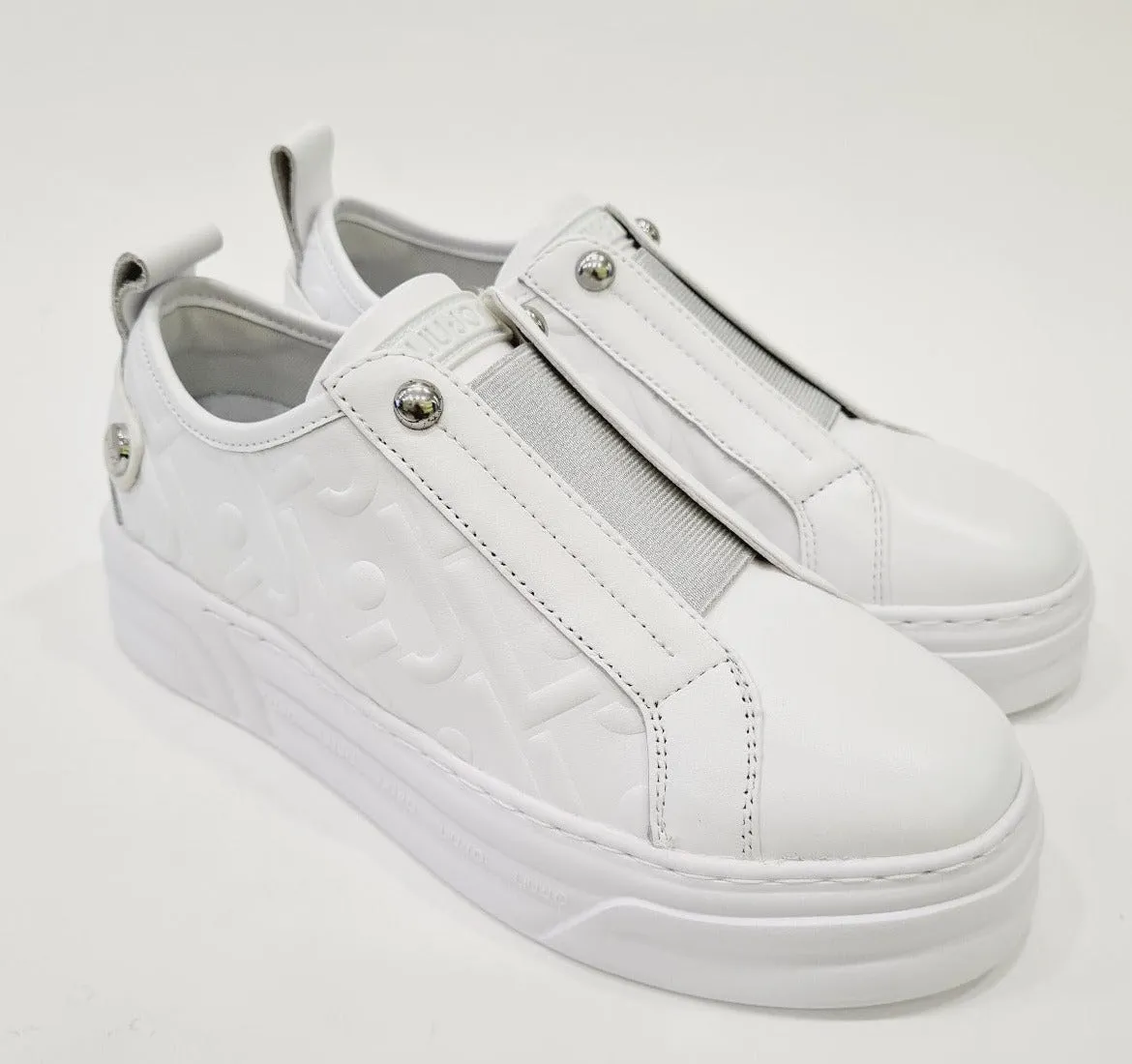 Liu-Jo Sneakers slip on white fondo gomma alta 4 cm. rif.680