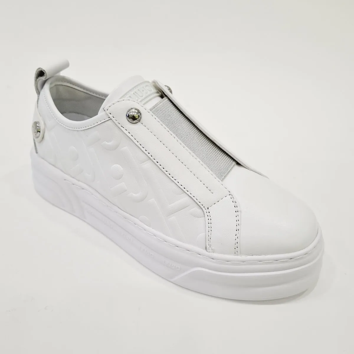 Liu-Jo Sneakers slip on white fondo gomma alta 4 cm. rif.680