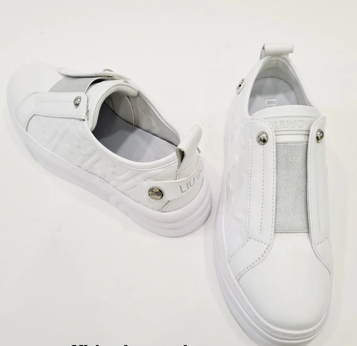 Liu-Jo Sneakers slip on white fondo gomma alta 4 cm. rif.680