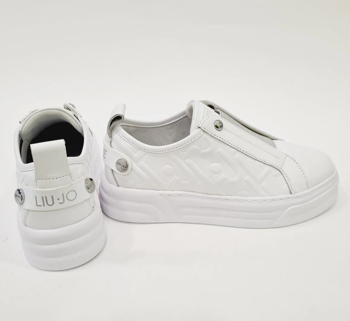 Liu-Jo Sneakers slip on white fondo gomma alta 4 cm. rif.680