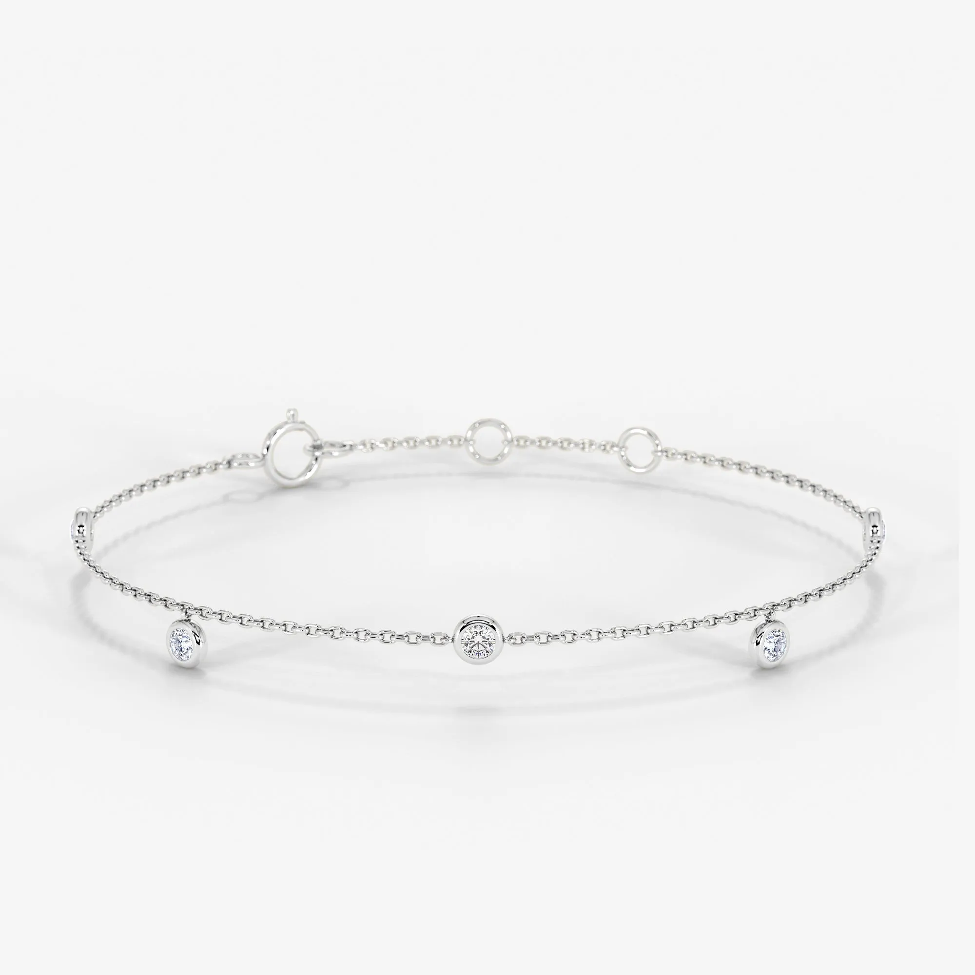 Luna Dangling Bracelet 18K White Gold