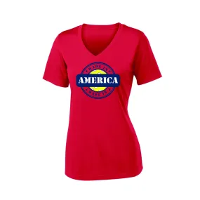 Made In America With Pickleball | Clearance Women's Short Sleeve Pickleball Shirts | 100% Polyester