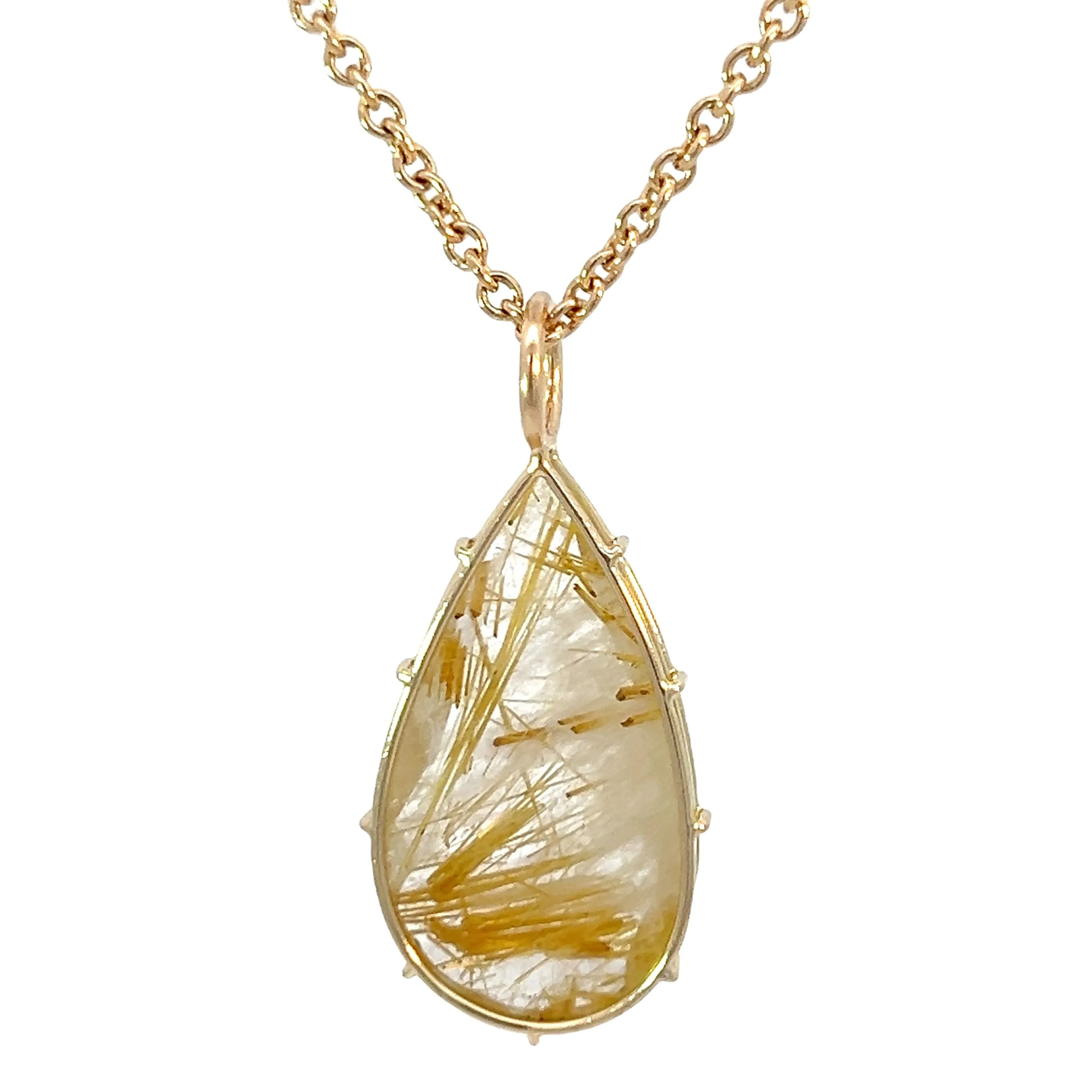 Medium Gold Rutilated Quartz Harriet Stone