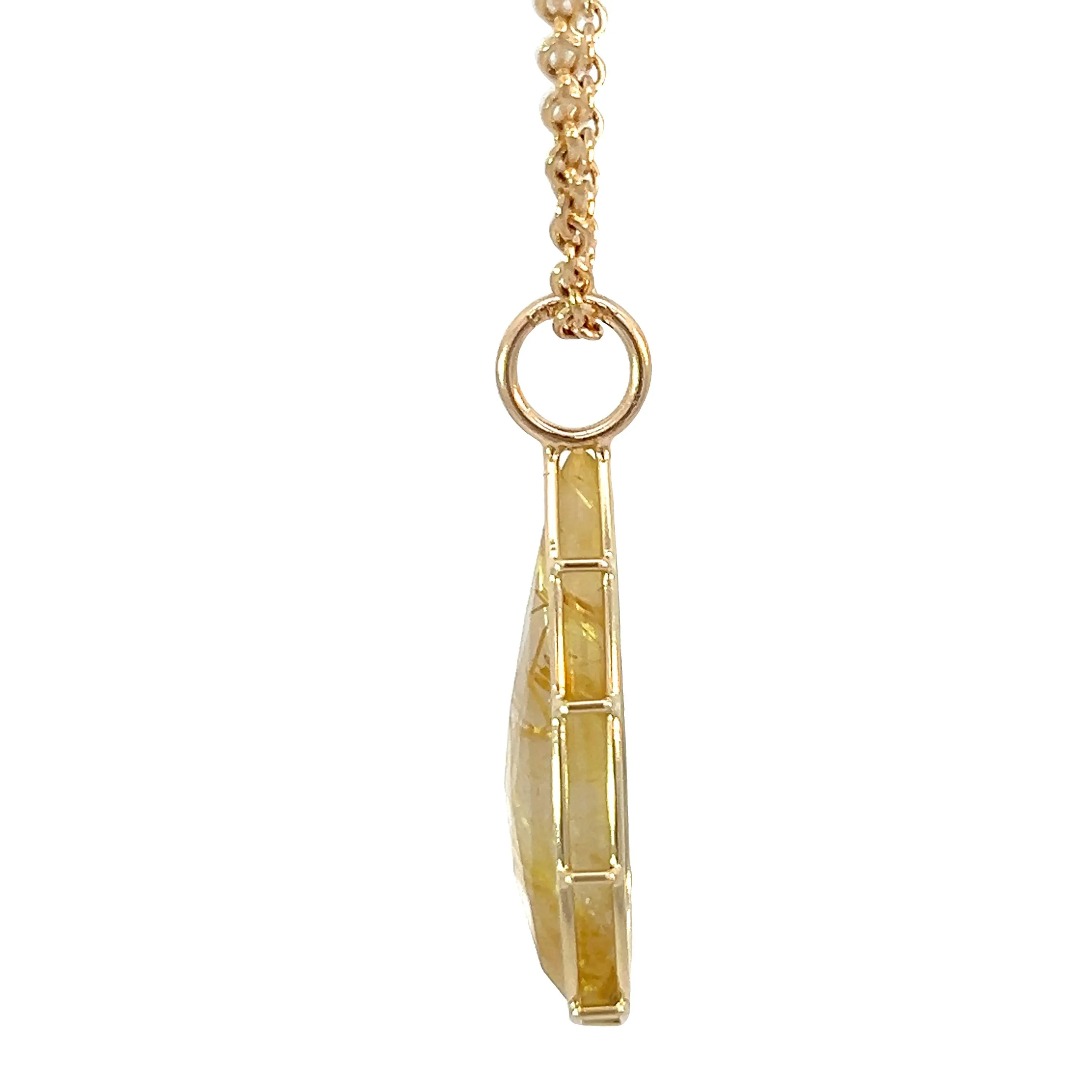 Medium Gold Rutilated Quartz Harriet Stone