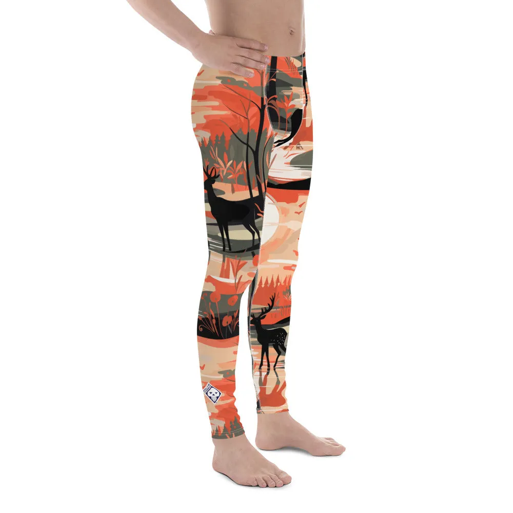 Men's Athletic Workout Leggings - Deer Forest