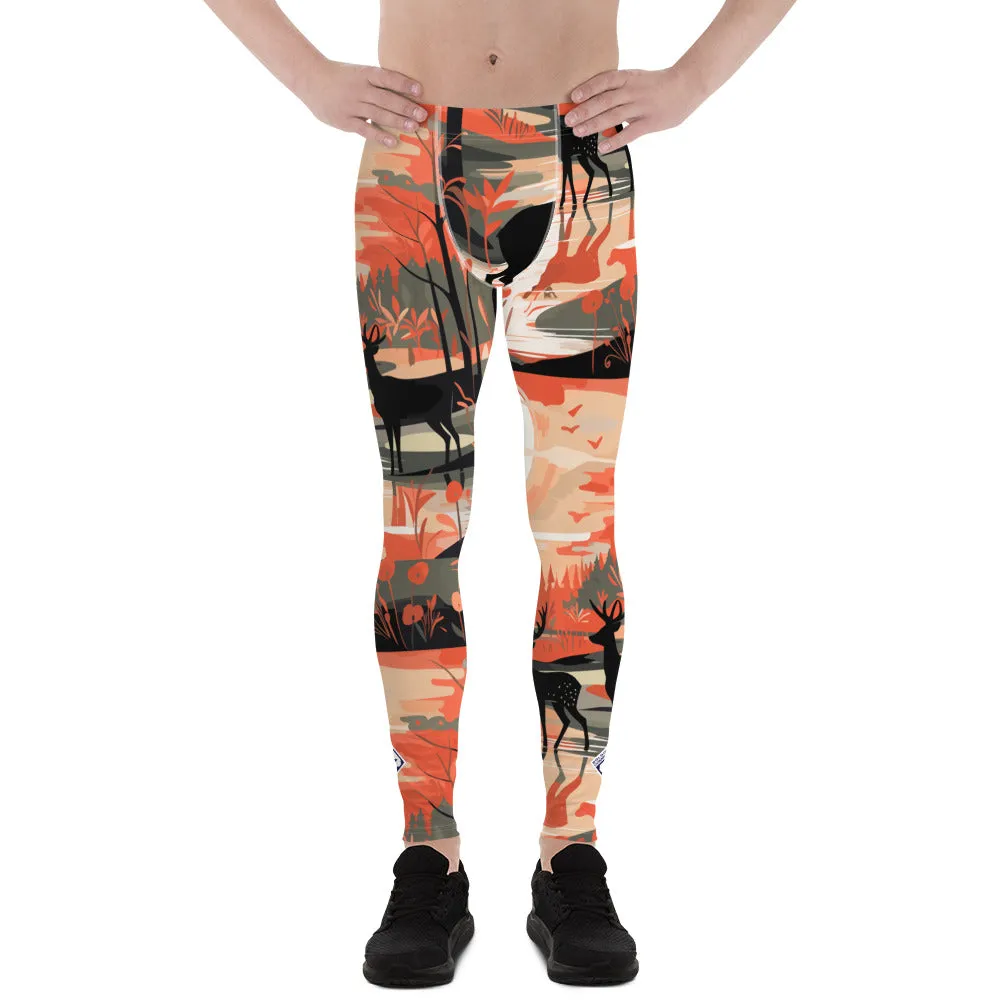 Men's Athletic Workout Leggings - Deer Forest