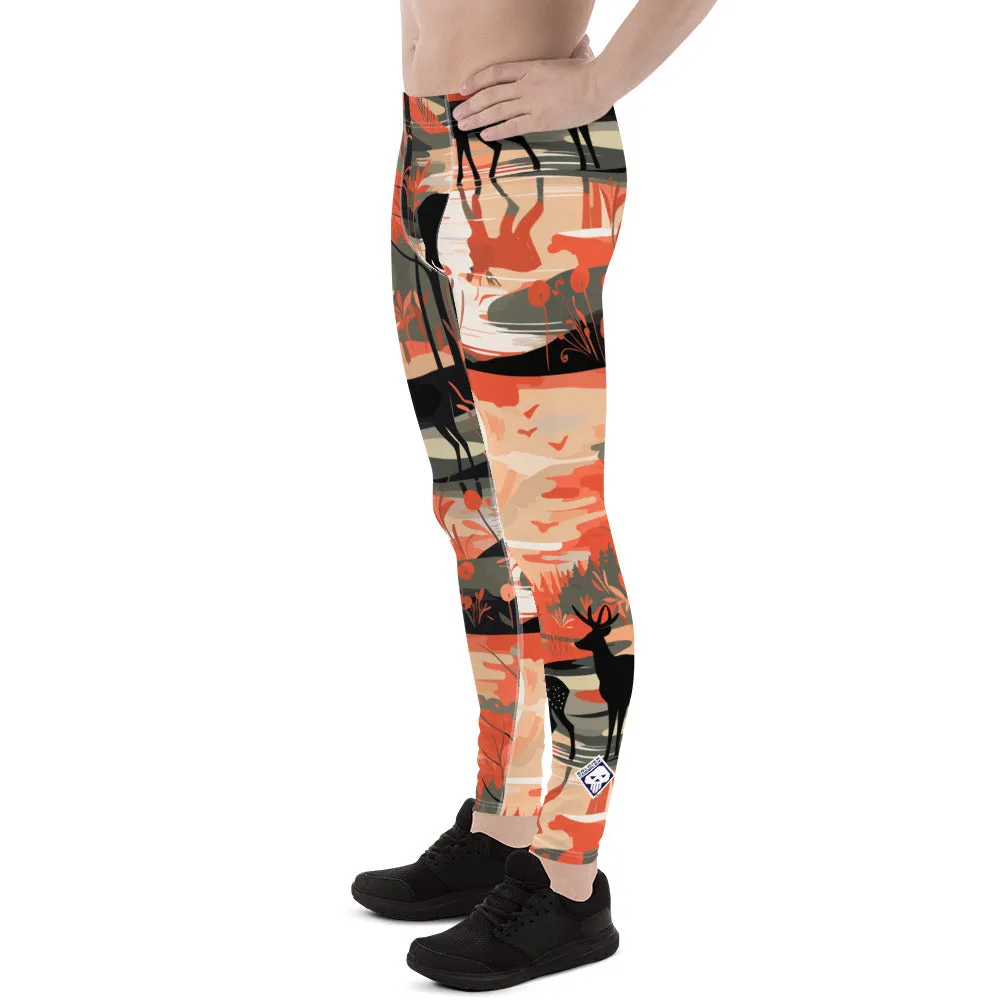 Men's Athletic Workout Leggings - Deer Forest