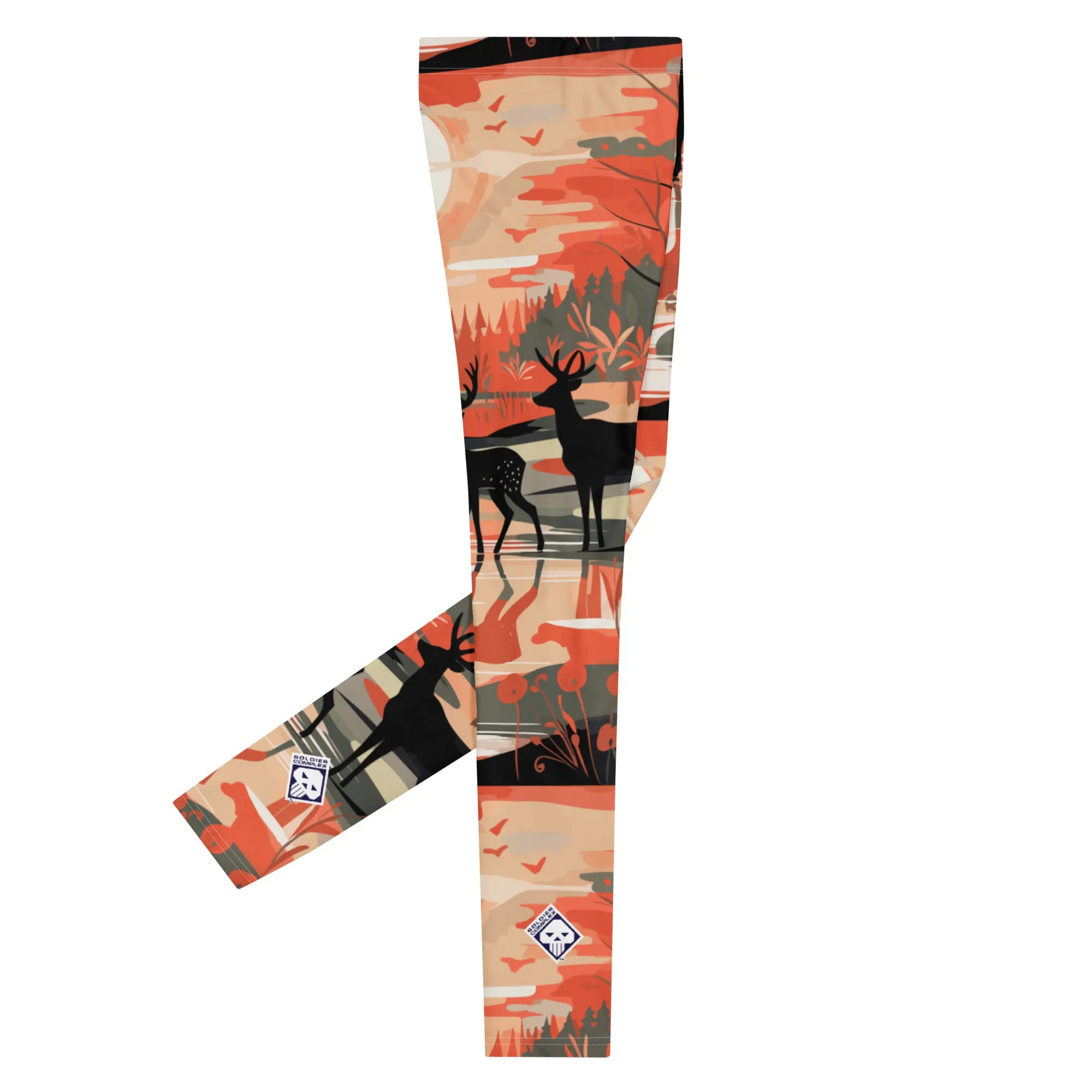 Men's Athletic Workout Leggings - Deer Forest