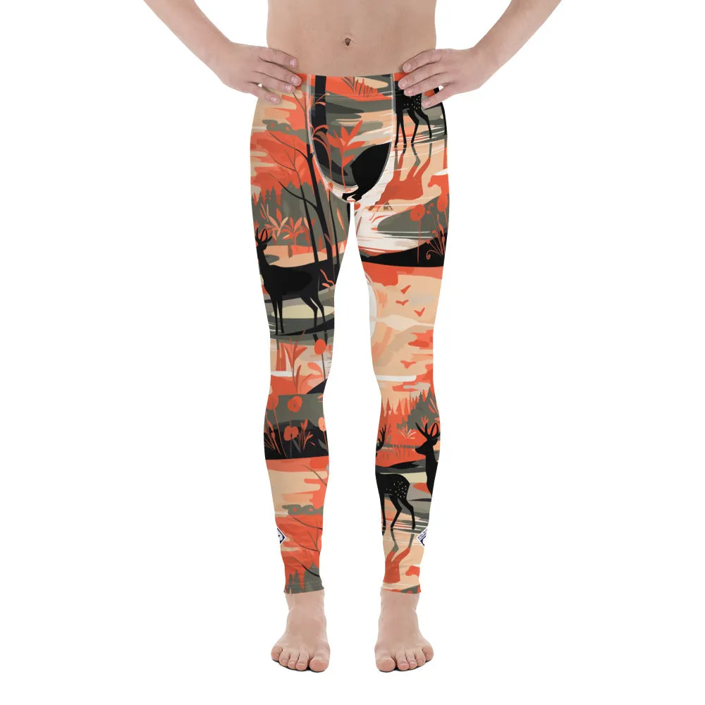 Men's Athletic Workout Leggings - Deer Forest