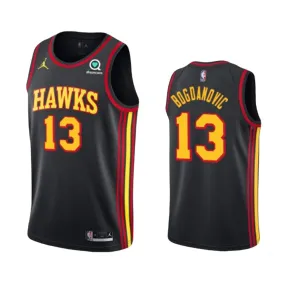 Men's Atlanta Hawks Bogdan Bogdanovic Statement Edition Jersey - Black