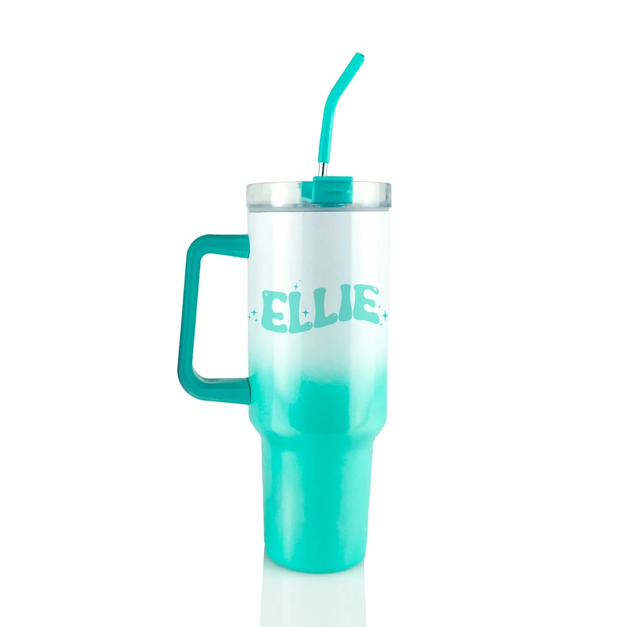 Mom Era - Personalized 40 oz Teal Ombre Tumbler