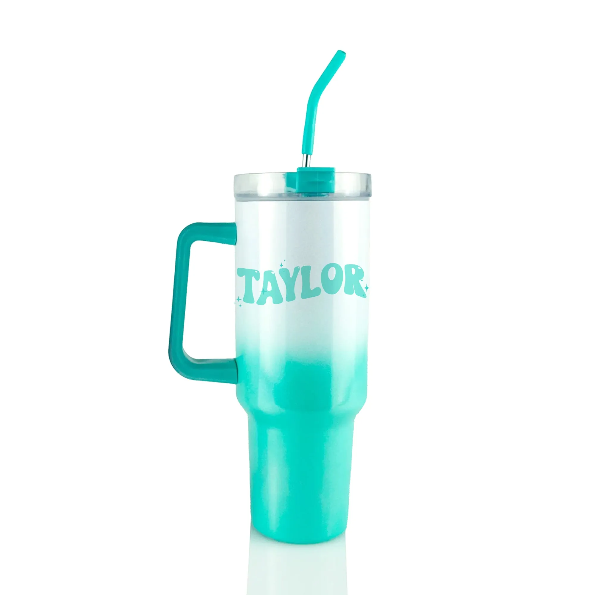 Mom Era - Personalized 40 oz Teal Ombre Tumbler