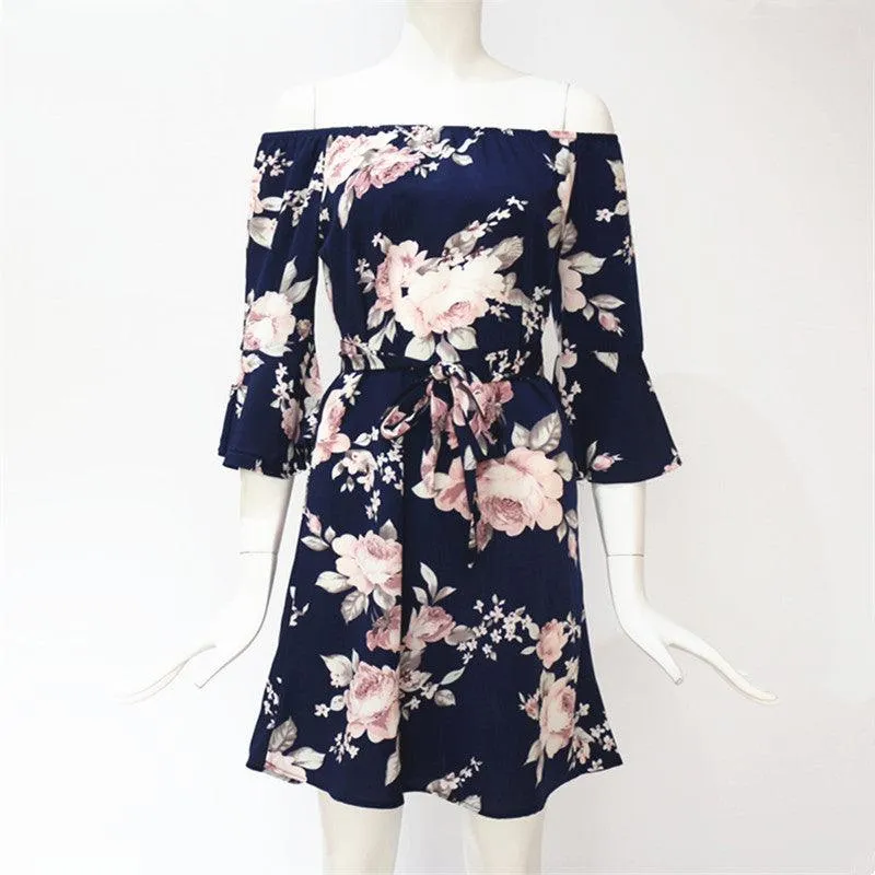 NAVY FLORAL RUFFLE MINI