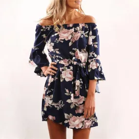 NAVY FLORAL RUFFLE MINI