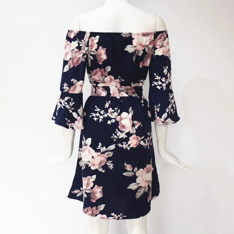 NAVY FLORAL RUFFLE MINI