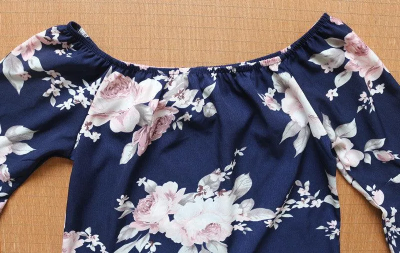 NAVY FLORAL RUFFLE MINI