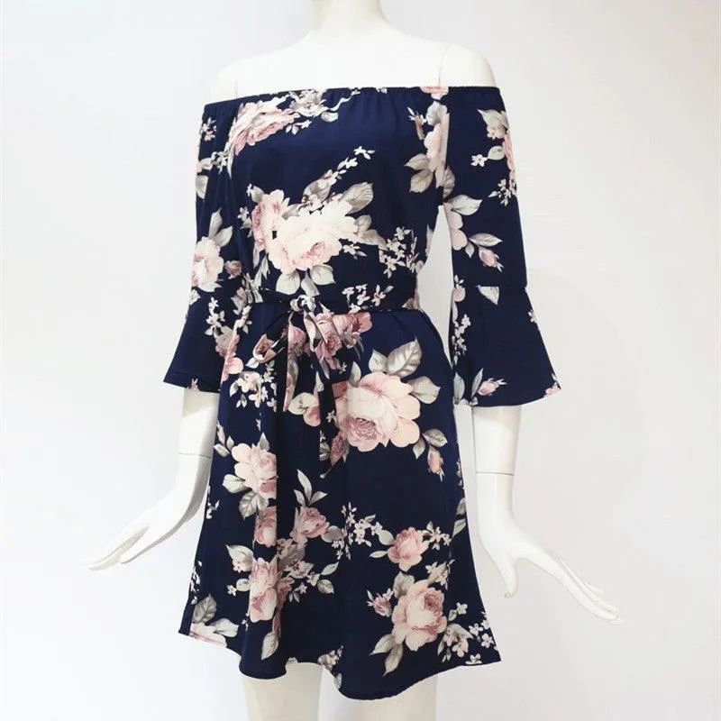 NAVY FLORAL RUFFLE MINI