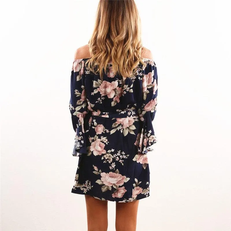 NAVY FLORAL RUFFLE MINI