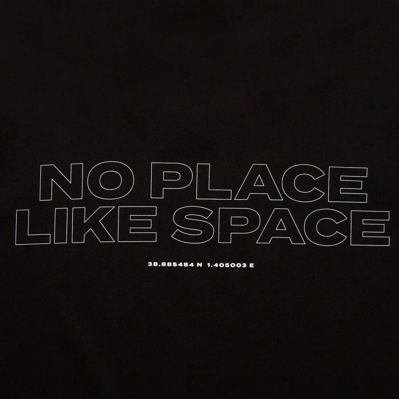 No Place Like Space Front Print - Tshirt - Black