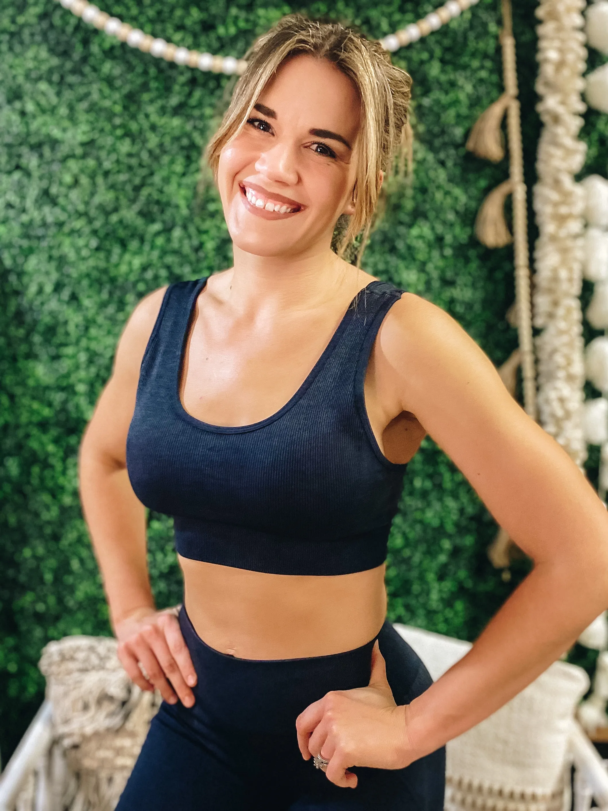 Nolah Mineral Washed Ribbed Sports Bra