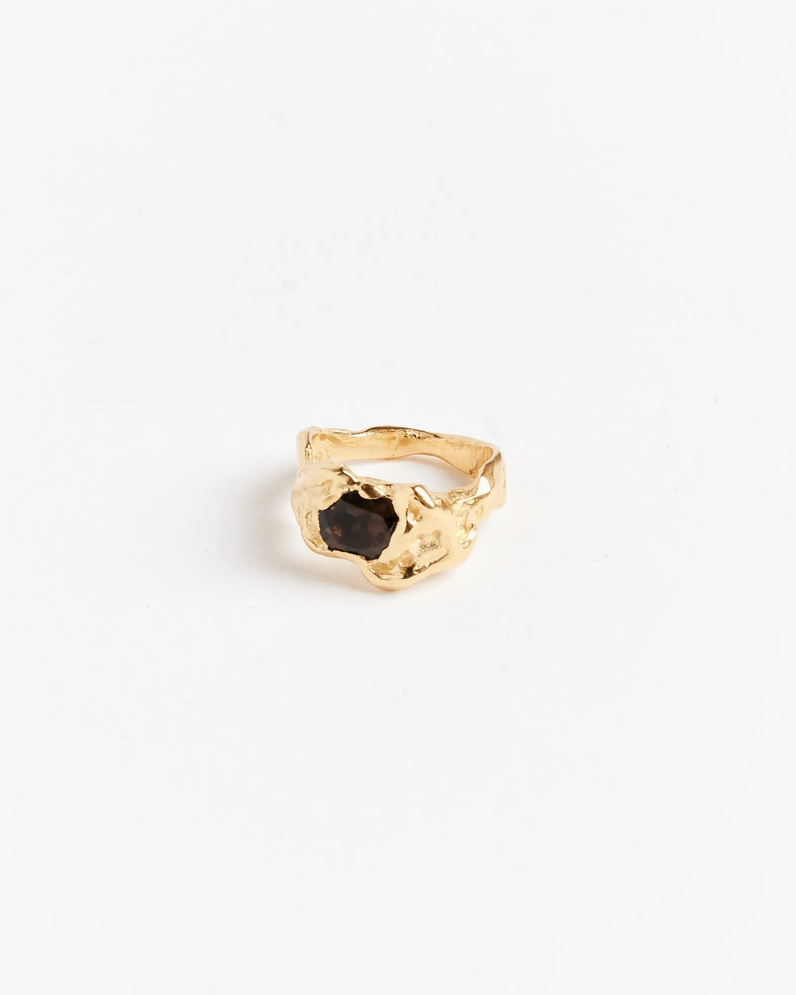 Ola Ring in Gold Plated/Brown