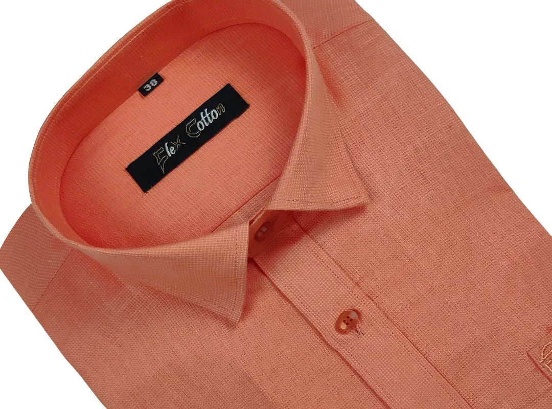 Orange Color Casa View Linen Shirt For Men's