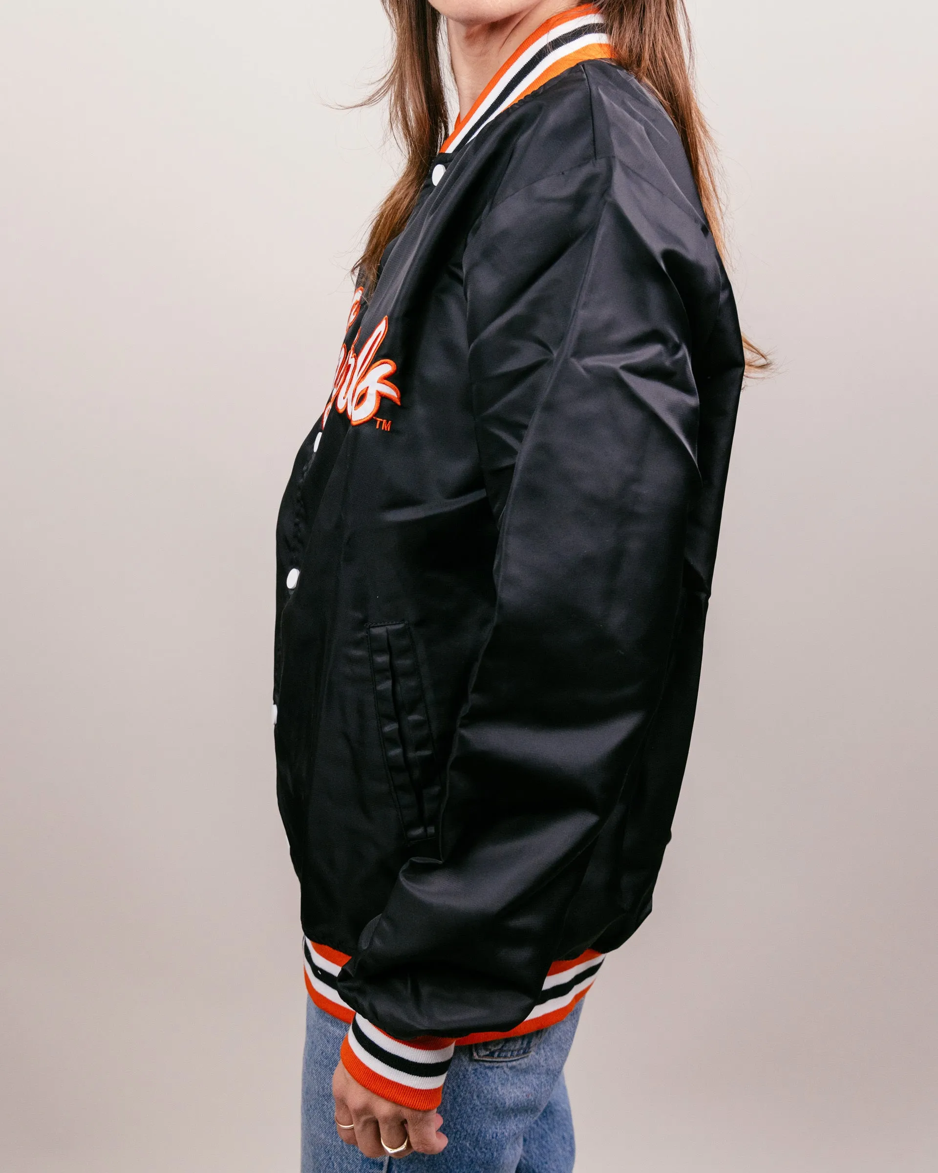 OSU Cowgirls Script Black Varsity Jacket