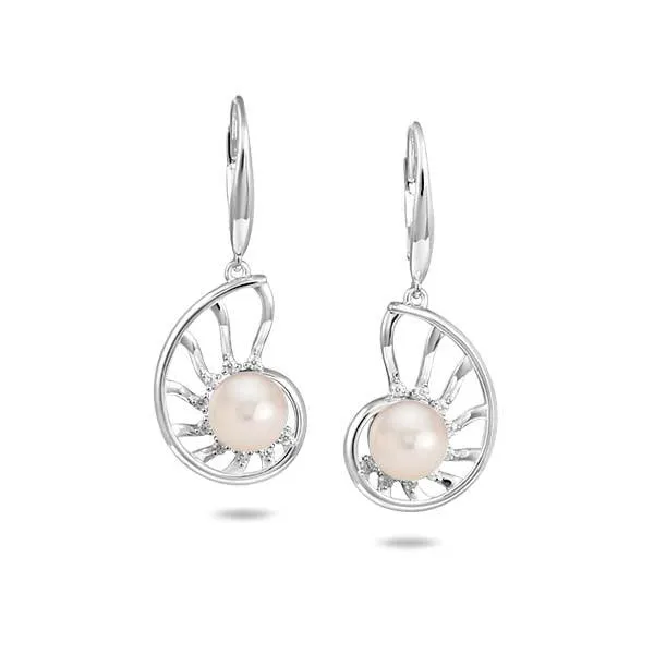 Pearl Nautilus Earrings