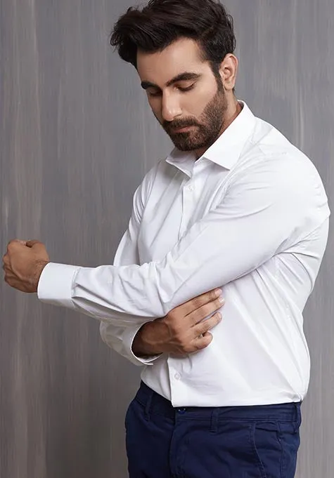 PEARL WHITE STRETCH SHIRT