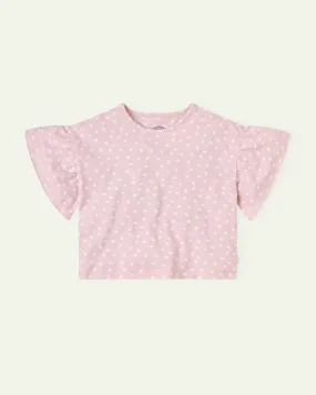 Pink Floral Boxy Cropped T-Shirt