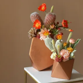 Potted Faux Cactus and Succulent Flower Arrangement