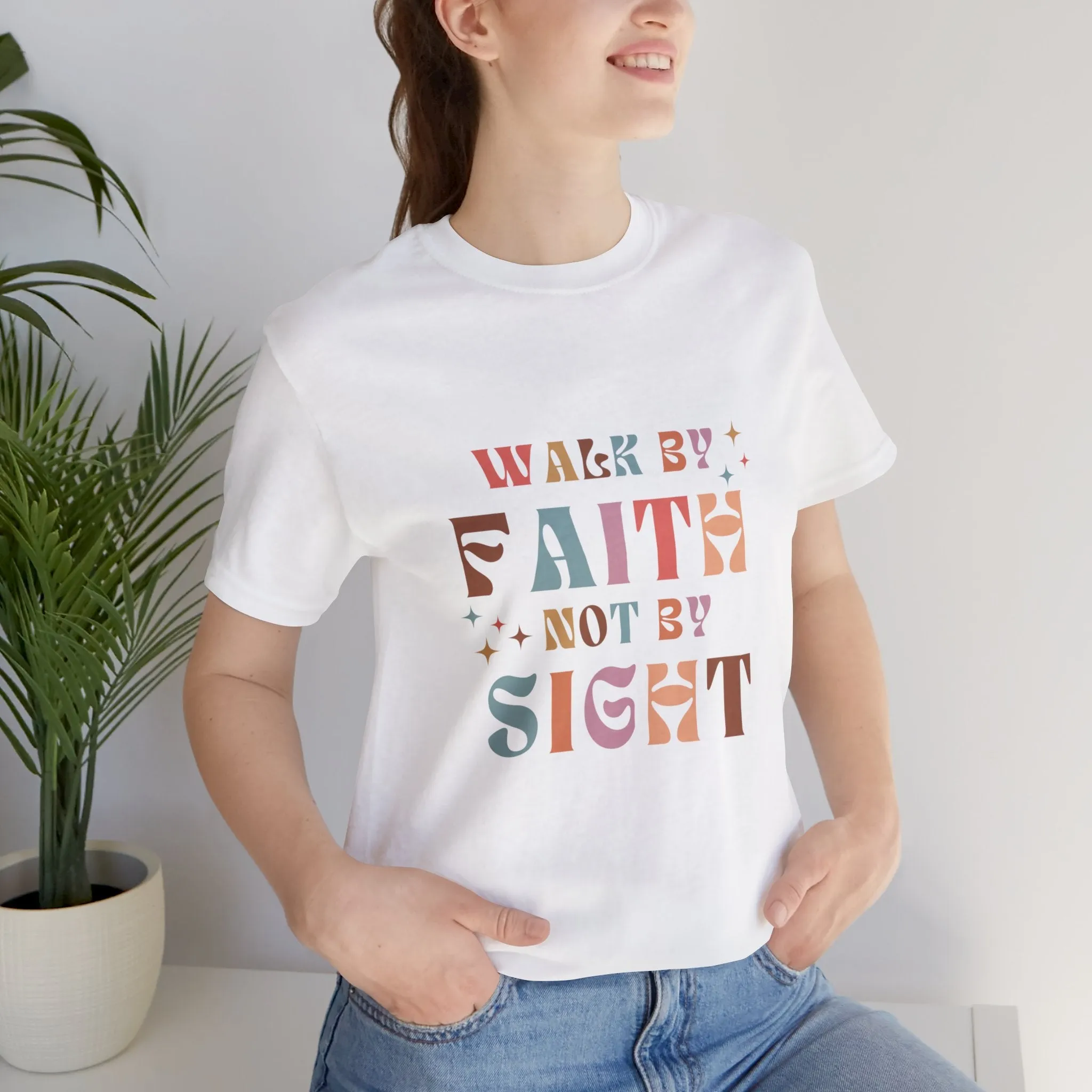 "Walk by Faith" Unisex Jersey Short Sleeve Tee