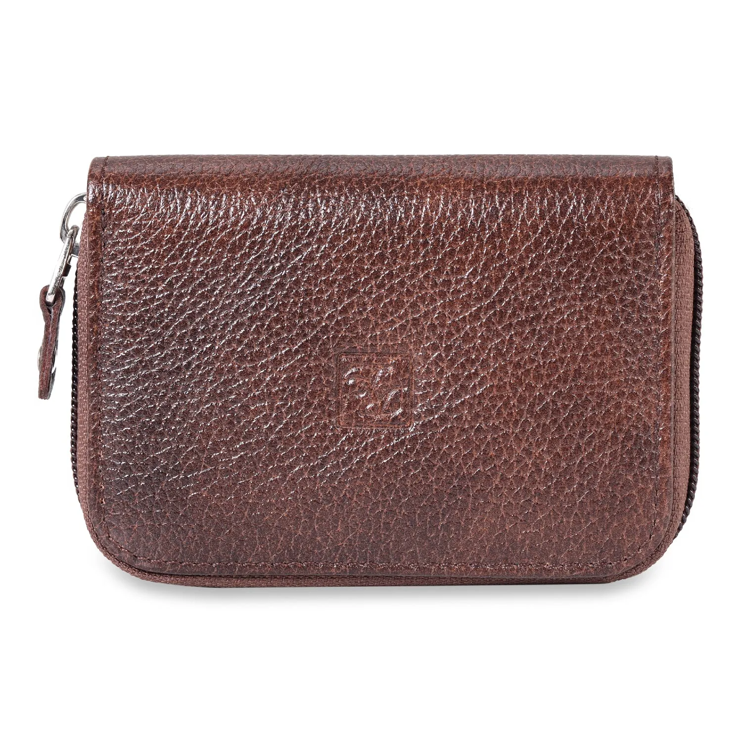 RL Gusset Full Zip Unisex Leather Card Holder