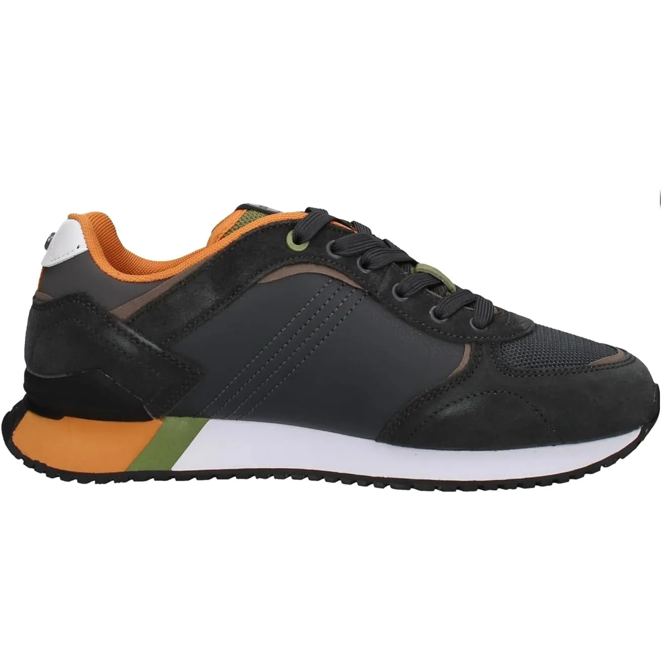 Scarpe da Uomo COLMAR Art. TRAVISPLUS COLORS 020 sneakers ANTRACITE GREEN ORANGE