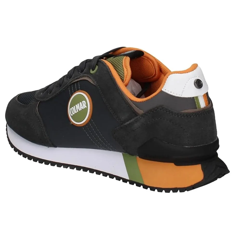 Scarpe da Uomo COLMAR Art. TRAVISPLUS COLORS 020 sneakers ANTRACITE GREEN ORANGE