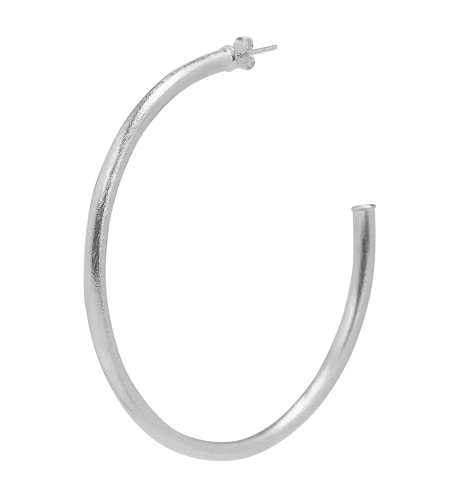 Sheila Fajl Liana Statement Tubular Hoop Earrings in Silver