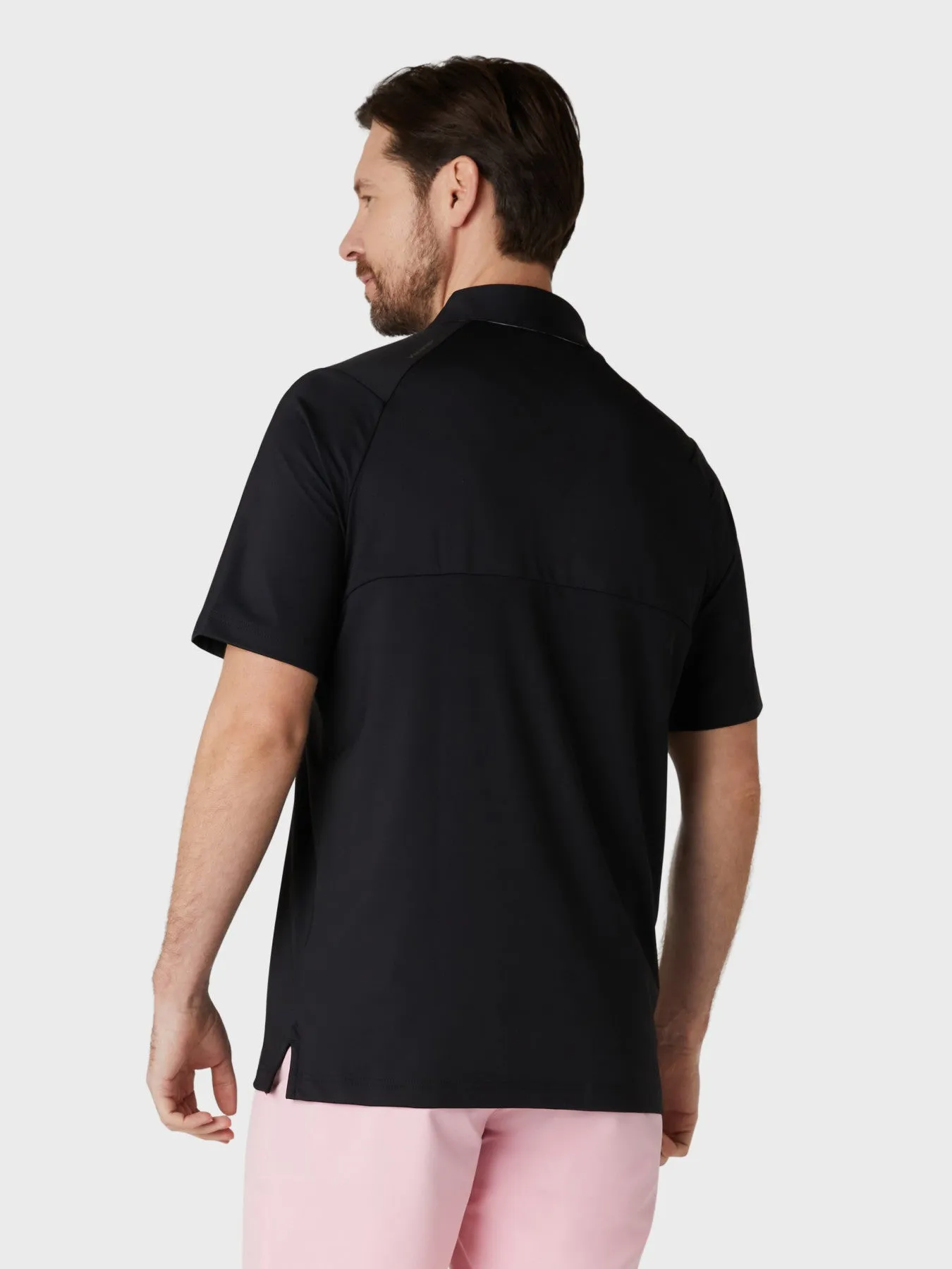 Short Sleeve Odyssey Block Polo Shirt In Caviar