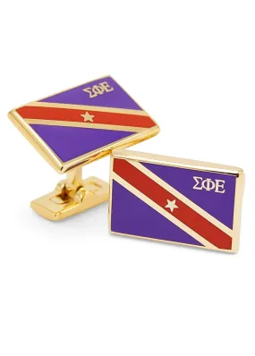 Sigma Phi Epsilon Gold Plated Flag Cufflinks