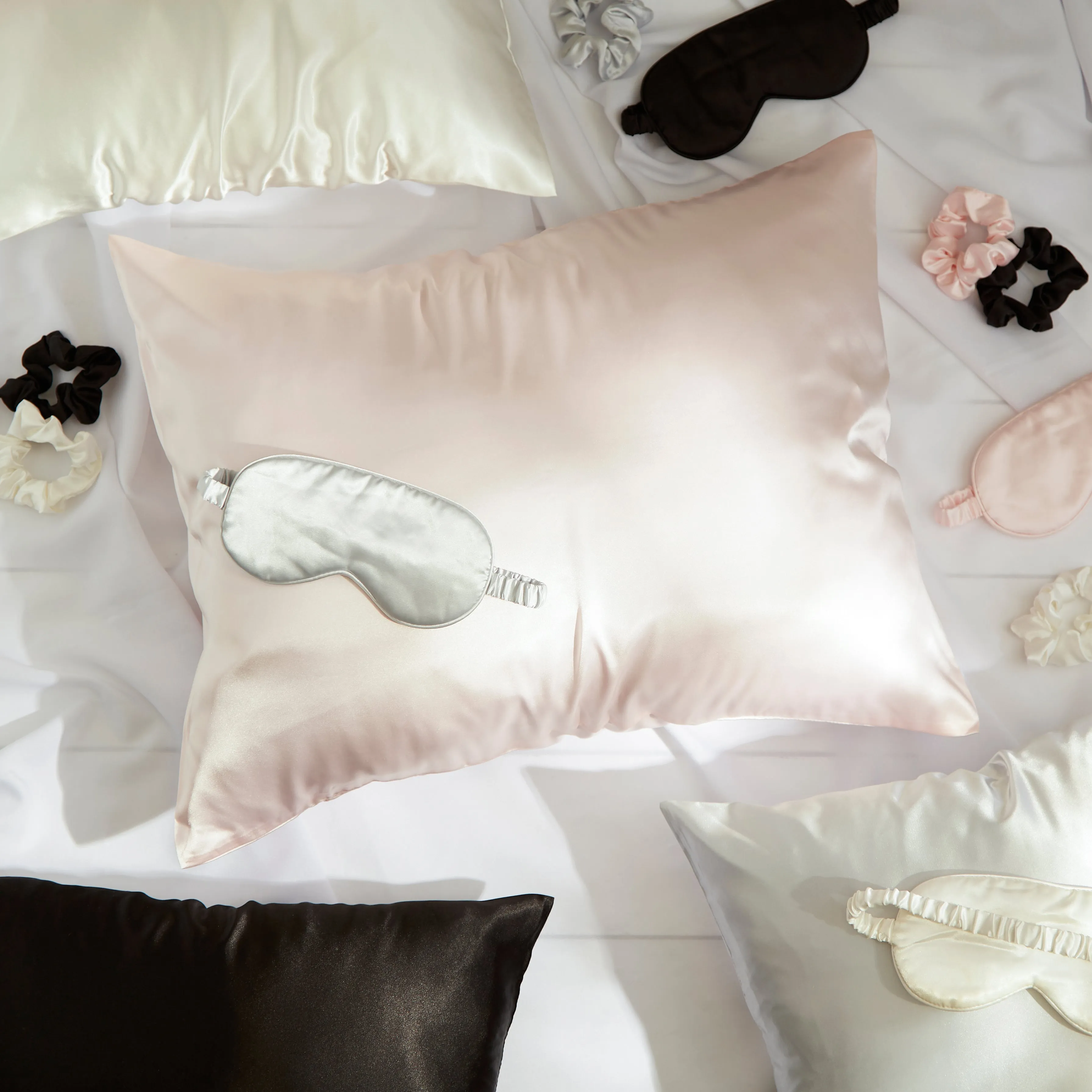 Silk-Like Satin Sleep Set - Silver