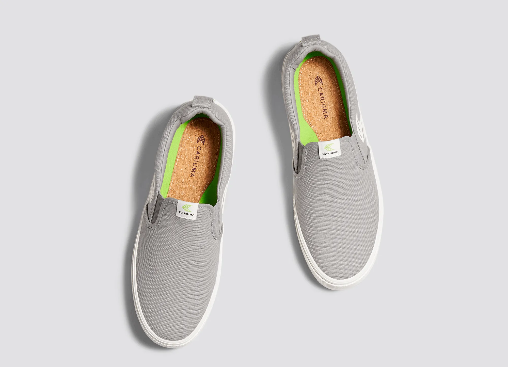 SLIP ON Light Grey Canvas Off-White Logo Sneaker Men