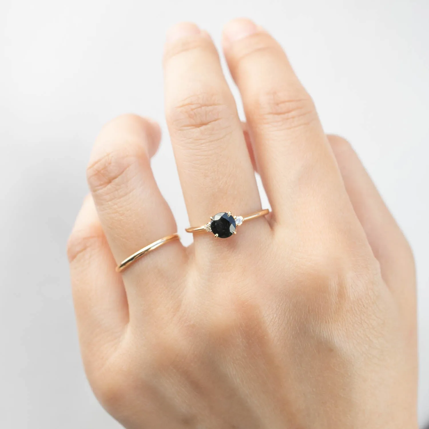 Sofia Ring - 1ct Queensland Dark Peacock Sapphire (One of a kind)