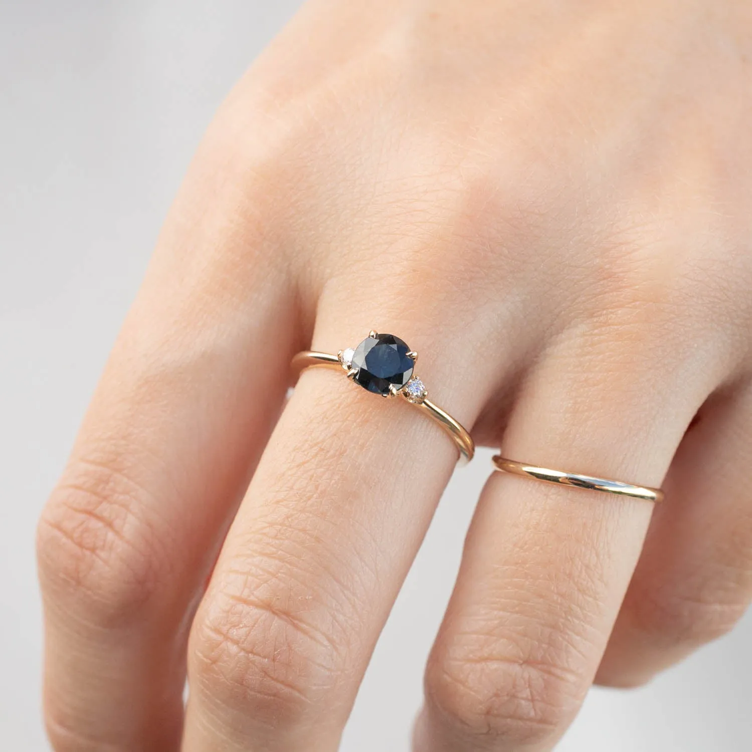 Sofia Ring - 1ct Queensland Dark Peacock Sapphire (One of a kind)