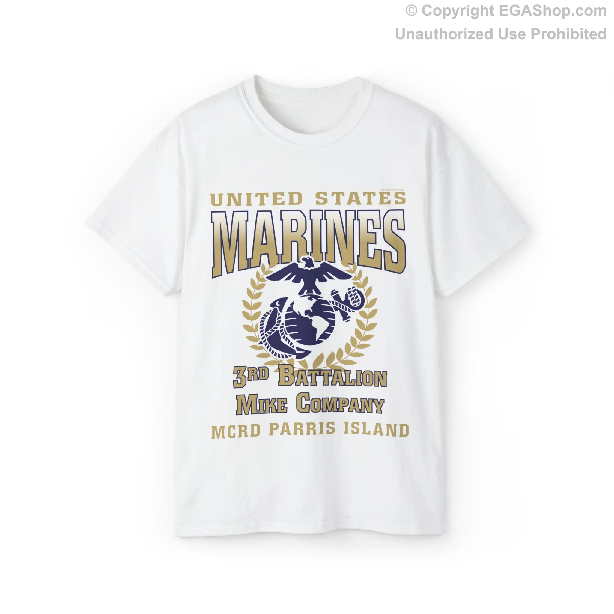 T-Shirt: Mike Co. MCRD Parris Island (EGA, Blank Back)