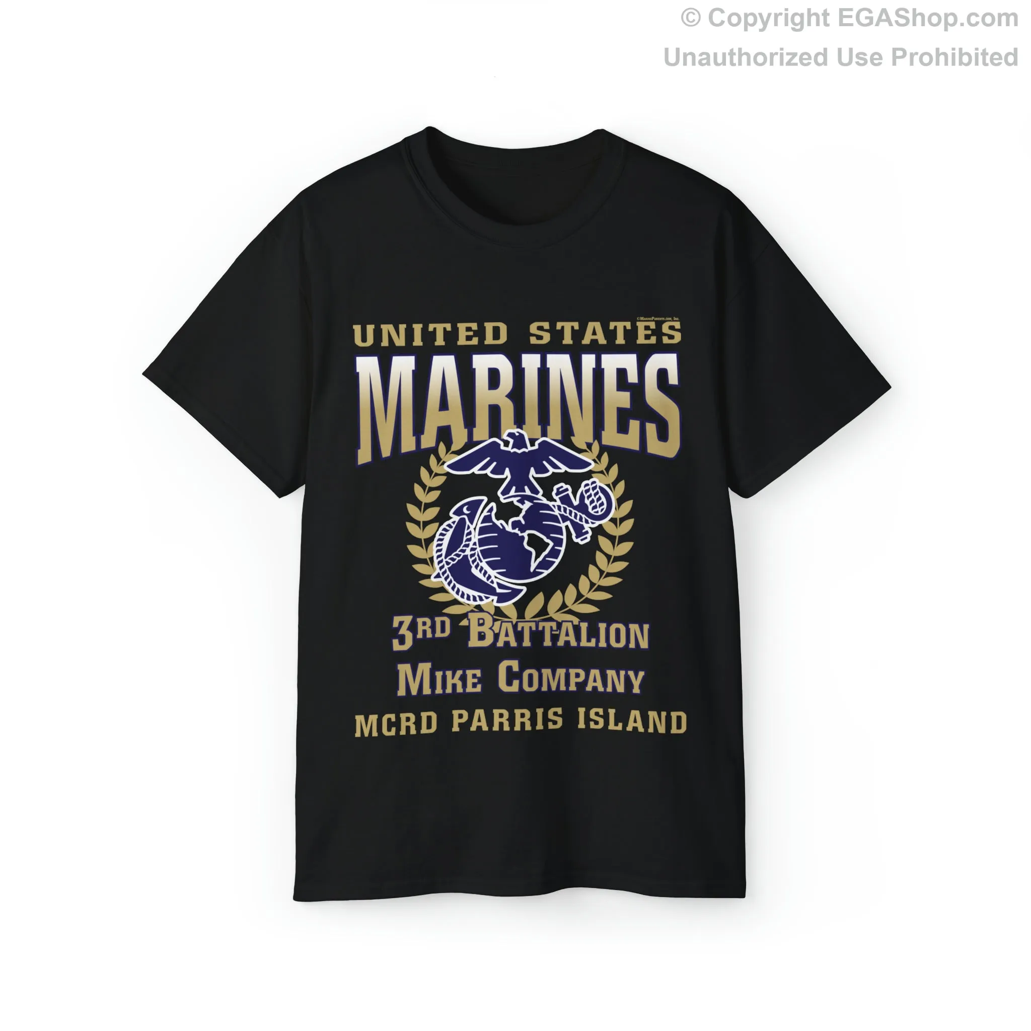 T-Shirt: Mike Co. MCRD Parris Island (EGA, Blank Back)